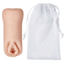 Dual Ended Pleasure Beaded Pussy & Ass Stroker with storage bag for discreet use and portability.