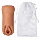 Cloud 9 Double Ended Beaded Stroker Tan with a white mesh storage pouch.