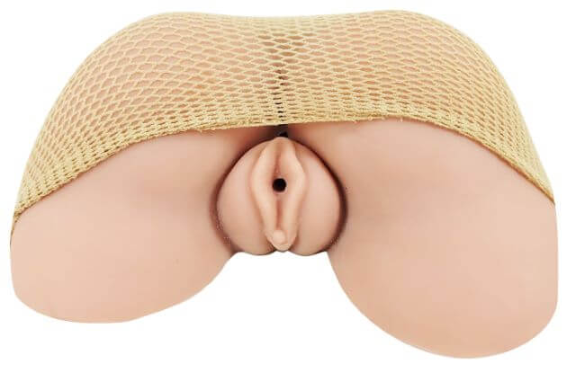 Cloud 9 Novelties realistic pussy and ass body mold with spread legs, hand-painted details in beige.