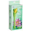 Cloud 9 Spathe Lily Vibe Dual Motor Vibrator in Green packaging, featuring flower-inspired design for internal and external pleasure.