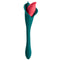 Cloud 9 Spathe Lily Vibe, two-tone green-blue vibrator with dual motors and fluttering stimulator, inspired by peace lily flower.