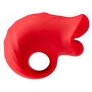 Pucker Up Nibbling Soft Licking Vibrator - compact red silicone device designed for unique stimulation and customizable settings