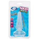 Packaging of Cloud 9 Novelties Blue Maxi Tapered Butt Plug featuring a tapered design for easy insertion.