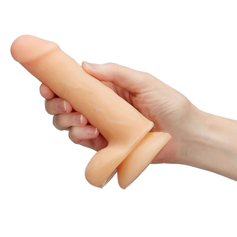 CLOUD 9 DUAL DENSITY DILDO 6IN W/ BALLS LIGHT-1