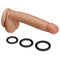 CLOUD 9 DUAL DENSITY DILDO TOUCH 7IN W/ BALLS TAN/ MOCHA-4