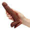 CLOUD 9 DUAL DENSITY DILDO TOUCH 7IN W/ BALLS BROWN-1