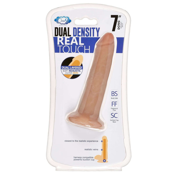 CLOUD 9 DUAL DENSITY DILDO TOUCH 7IN W/ NO BALLS TAN/ MOCHA-4
