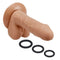 PRO SENSUAL PREMIUM SILICONE DONG W/ 3 C RINGS TAN 6 "-3