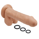 Pro Sensual Premium Silicone Dong Tan 9 inches & 3 Rings with a realistic texture and three black rings.