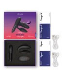 We-Vibe 15 Year Anniversary Collection Vibrator Set Black with Tango X and Sync 2 in elegant packaging.