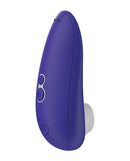 Womanizer Starlet 3 Air Suction Stimulator Indigo side view showcasing its sleek design and buttons.