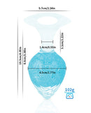 Fox Tail Large Stainless Steel Butt Plug Blue shown with dimensions and weight, featuring a sleek design and blue color.