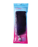 Fox Tail Large Stainless Steel Butt Plug Purple with faux-fur tail in vibrant packaging for playful roleplay and stimulation.