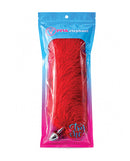 Fox Tail Large Butt Plug Cherry Red with faux fur tail in packaging by PINK elephant.