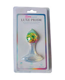 Pinkelephant Luxe Prism Small Butt Plug Rainbow packaging with handcrafted glass jewel and platinum silicone.
