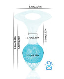 Dimensions of Pinkelephant Luxe Prism Small Butt Plug Blue showcasing its unique design and multi-faceted crystal ball.