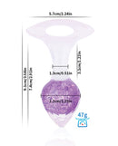 Pinkelephant Luxe Prism Small Butt Plug Light Purple dimensions and details on a light background.
