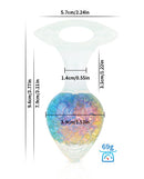 Pinkelephant Luxe Prism Medium Butt Plug Rainbow with colorful crystal glass and smooth silicone, featuring detailed dimensions.