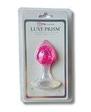 Pinkelephant Luxe Prism Medium Butt Plug Light Pink in packaging showcasing its handcrafted design and vibrant colors.