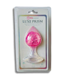 Pinkelephant Luxe Prism Large Butt Plug Light Pink in packaging, showcasing its unique handcrafted glass and smooth design.