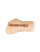Pretty Love Eliana Vagina Shaped Masturbator Light showing lifelike detail and ribbed inner tunnel for enhanced pleasure.