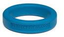Perfect Fit Hefty 1.75 Inch Silicone Cock Ring Blue on a white background, showcasing its vibrant color and brand detail.