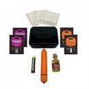 Kama Sutra Weekender Vibe Kit in Tropical Mango with mini bullet vibe, sensual essentials, travel case, and accessories.