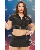 Dreams by Baci Badge of Desire 4 Piece Costume Black Queen in a bold police uniform outfit.