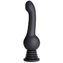 Sex Shaker Shaking Silicone Stimulator Black on a flat surface, designed for hands-free pleasure and automatic gyrating motion.