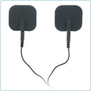 Zeus Electrosex Black Adhesive Silicone Pads Pair for electro-stimulation systems, ensuring reliable conductivity and secure placement.