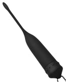 Master Series Cadence Vibrating Silicone Sound in black for intense urethral stimulation and pleasure.