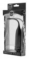 Master Series Cadence Vibrating Silicone Sound in packaging, a sleek black design for intimate play.