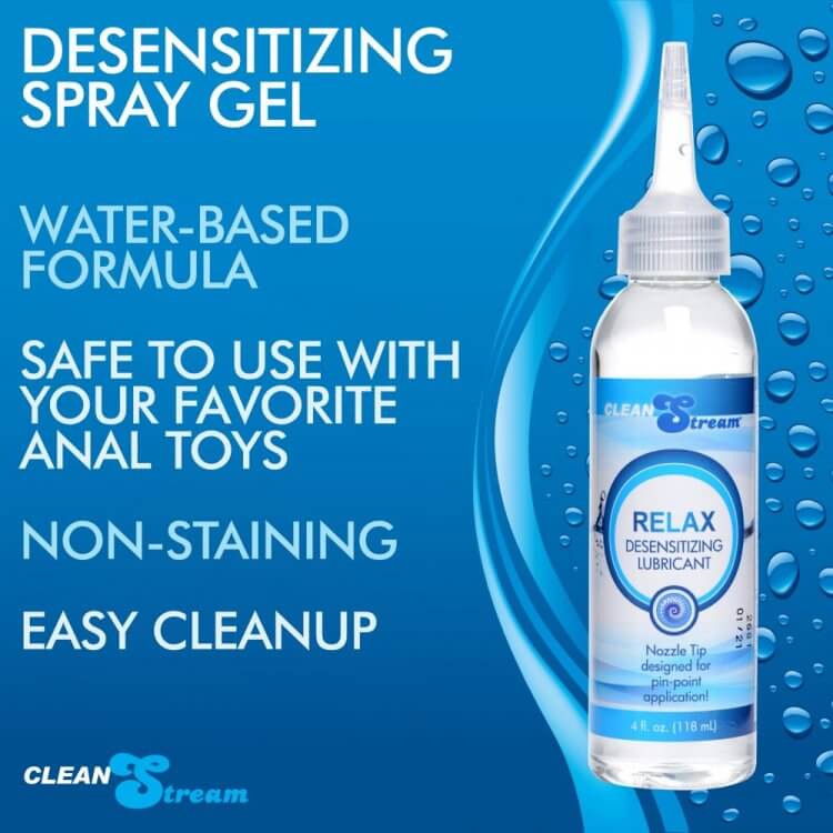 CLEANSTREAM RELAX ANAL LUBE DESENSITIZING W/ TIP 4OZ-4