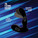 Alpha Pro 7X P-Stroke Silicone Prostate Stimulator features dual vibrating motors and a vibrating stroking shaft.