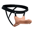 Size Matters Silicone Dildo Star On Light Skin Tone Flesh with adjustable strap-on harness design.