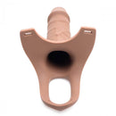 Size Matters Silicone Dildo Star On Light Skin Tone Flesh showing the hollow strap-on enhancement design.
