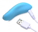 Strap U Mighty Rider 10X Vibrating Strapless Strap On Blue charging with USB cable