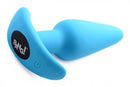 Bang 21X Vibrating Silicone Butt Plug with Remote Control Blue displayed in sleek design and body-safe material.