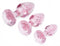 Booty Sparks Glitter Gem Anal Plug Set in pink, showcasing three tapered plugs in S/M/L sizes with shiny glittery pattern.