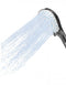 CleanStream Shower Head with Silicone Nozzle, silver design spraying water, ideal for enema and shower use.