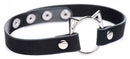 Master Series Kinky Kitty Ring Slim Choker Black featuring cat ears design and snap fasteners, stylish accessory.
