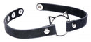 Master Series Kinky Kitty Ring Slim Choker Black with cat ears and snap button details, perfect for playful BDSM and role play.
