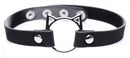 Master Series Kinky Kitty Ring Slim Choker Black with cat ears design and snap closures.