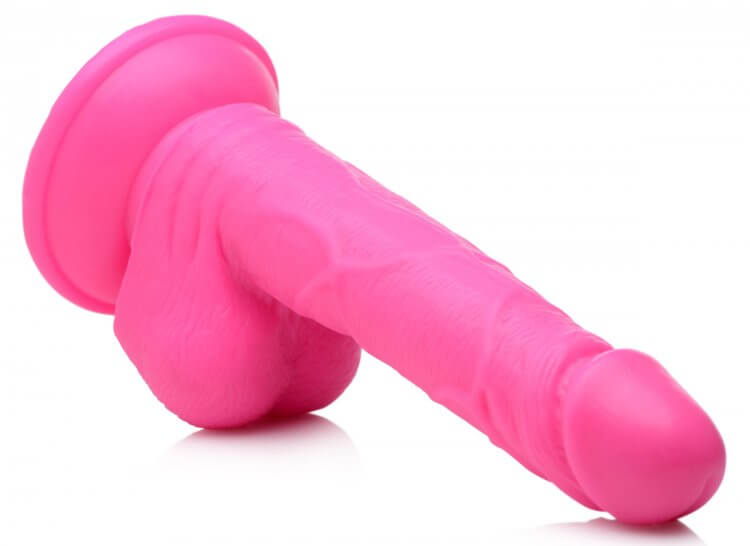 POP 6.5IN DILDO W/ BALLS PINK-1