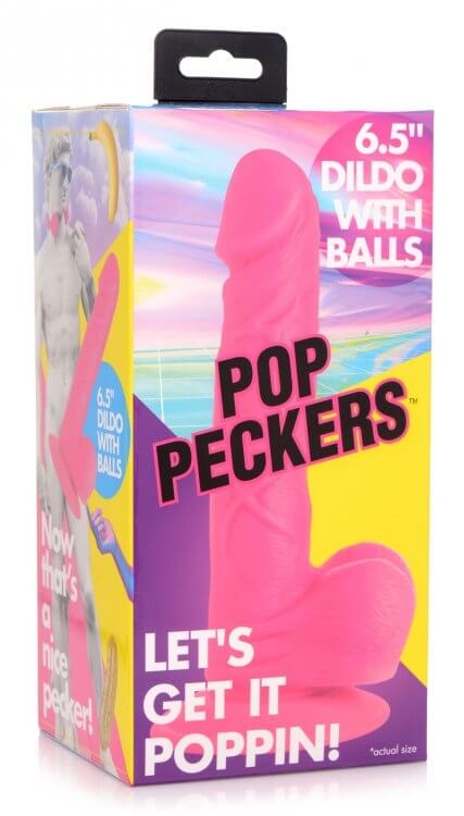 POP 6.5IN DILDO W/ BALLS PINK-7
