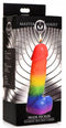 Master Series Pride Pecker Rainbow Dick Drip Candle, a colorful novelty candle for intimate settings and wax play.