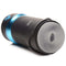 Close-up view of the LoveBotz Auto Milker in black and blue, featuring a smooth, rounded opening for intense stimulation.