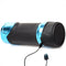 LoveBotz Auto Milker rechargeable male masturbator in black and blue with USB charging cable.