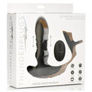 Thunder Plugs 10X Thrusting Vibrator with Cock & Ball Strap packaging showcasing thrusting silicone plug design.