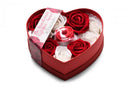 Bloomgasm The Rose Lovers Gift Box Swirl in a heart-shaped box with decorative roses.